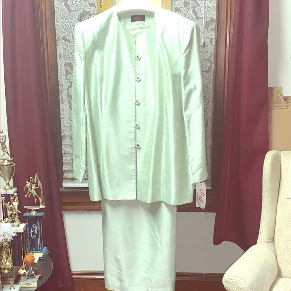 Shiny Satin 2 Piece Long Skirt Set